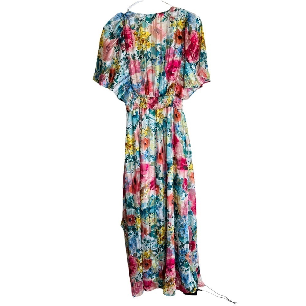 Kensie Shadow-Striped Floral-Print Maxi Dress Size 0 - Picture 3 of 12